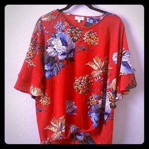 Umgee Floral Print Top Size L